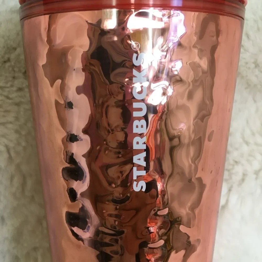 NEW Starbucks Rose Gold Mirror Reflective 2019 Holiday Venti Tumbler Cup 24oz